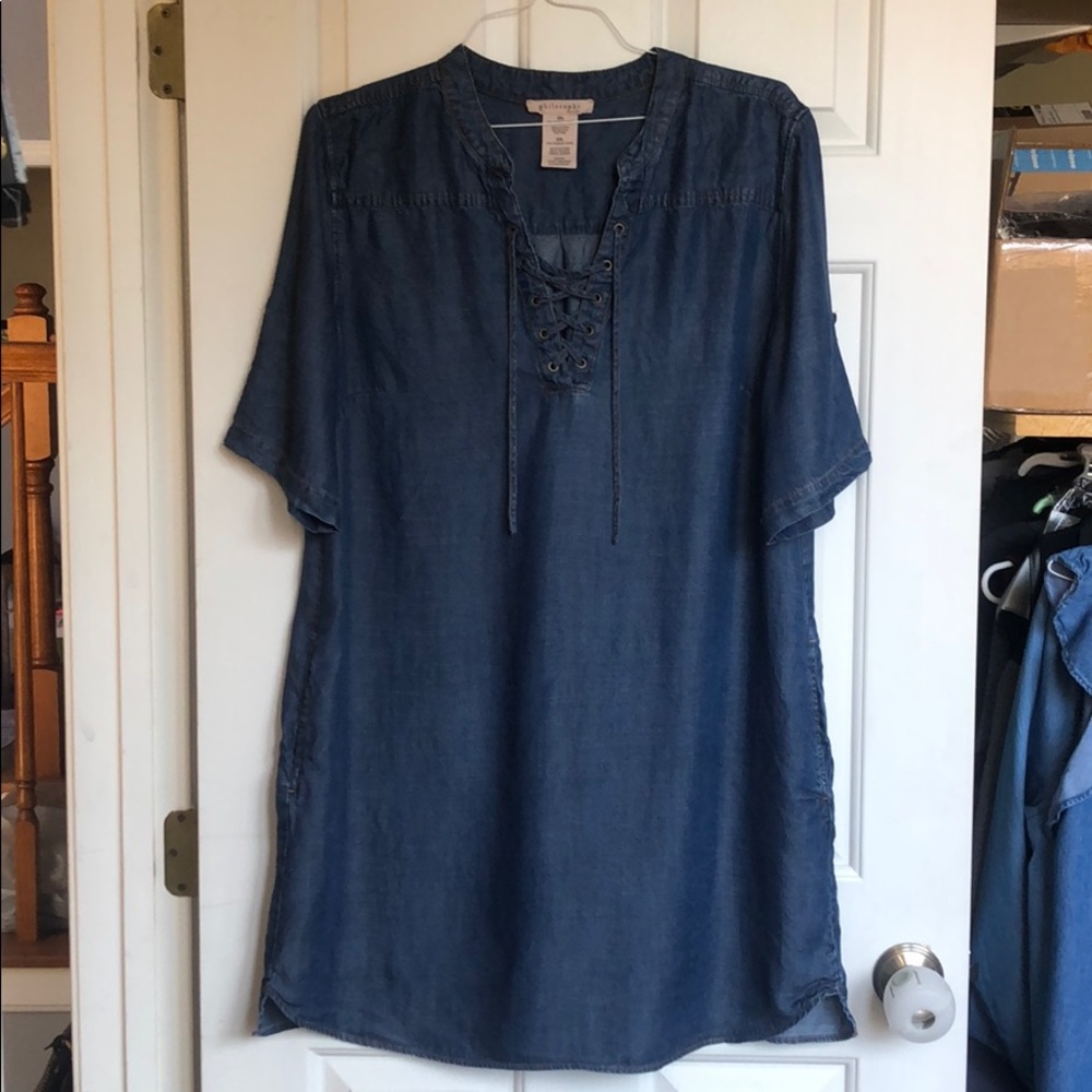 Denim dress with pockets